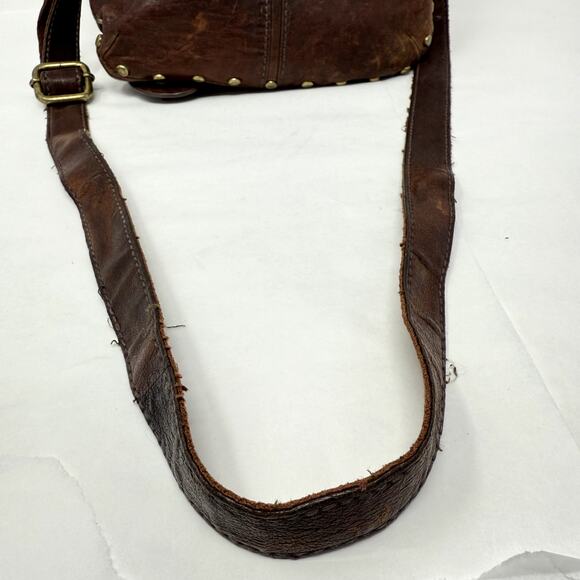 Fossil Purse Brown Leather Studded Should Bag Vintage Retro Western Country Boho - Picture 8 of 15
